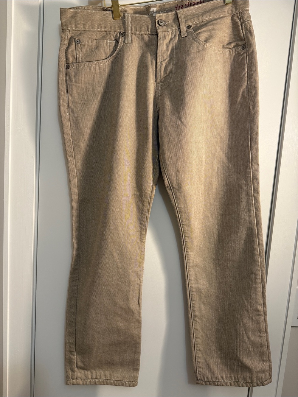 7 For All Men Kind Straight 100% cotton  Beige Denim Men Size:33/ 27